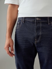 Blue Indigo Rinse/ Black Solid 2 Pack Straight Fit Classic Stretch Jeans - Image 7 of 14