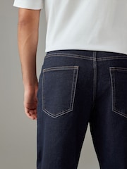 Blue Indigo Rinse/ Black Solid 2 Pack Straight Fit Classic Stretch Jeans - Image 8 of 14