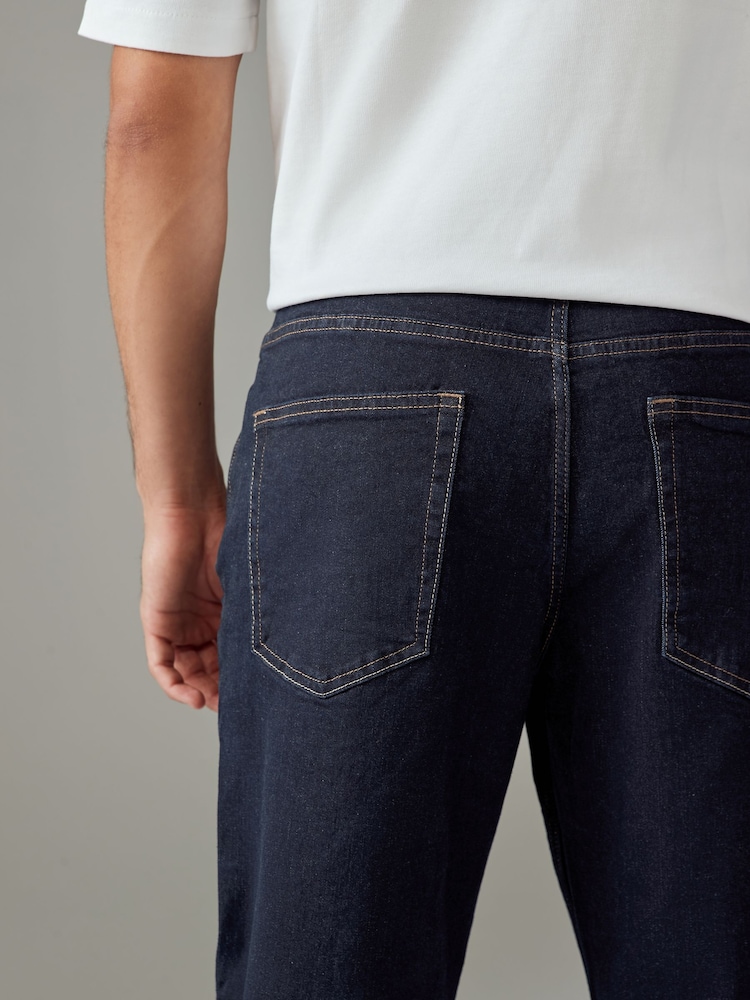 Blue Indigo Rinse/ Black Solid - Verpakking van 2 - Rechte, klassieke jeans met stretch - Image 8 of 14