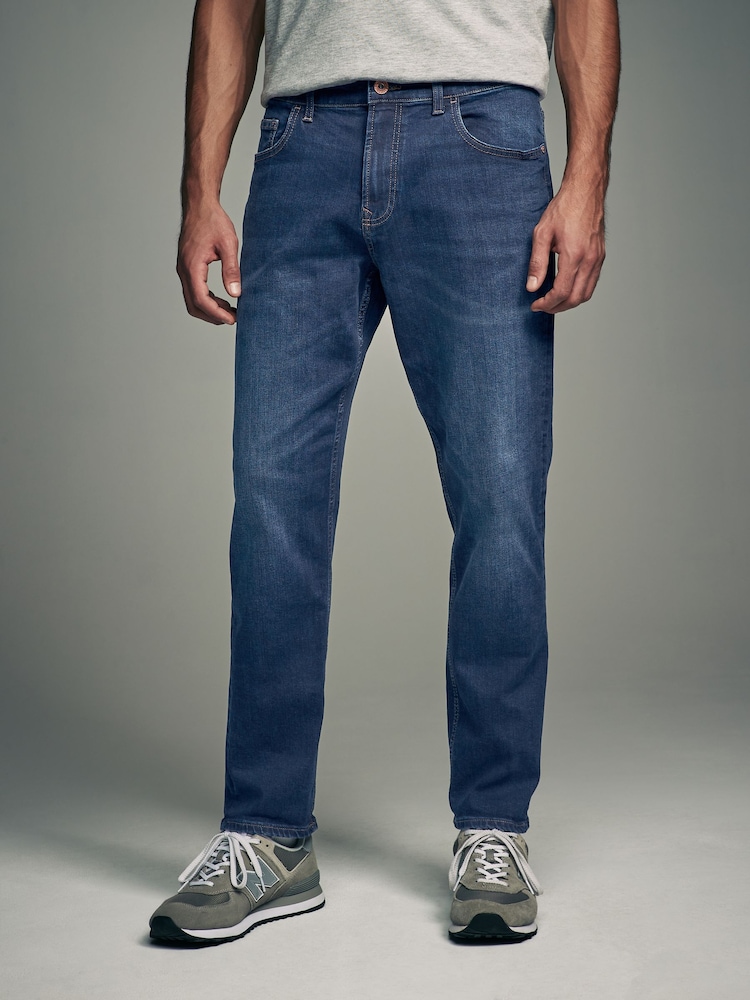 Bleu moyen/bleu indigo rincé - Paquet 2 - Coupe ajustée Jean classique extensibles - Image 11 of 20