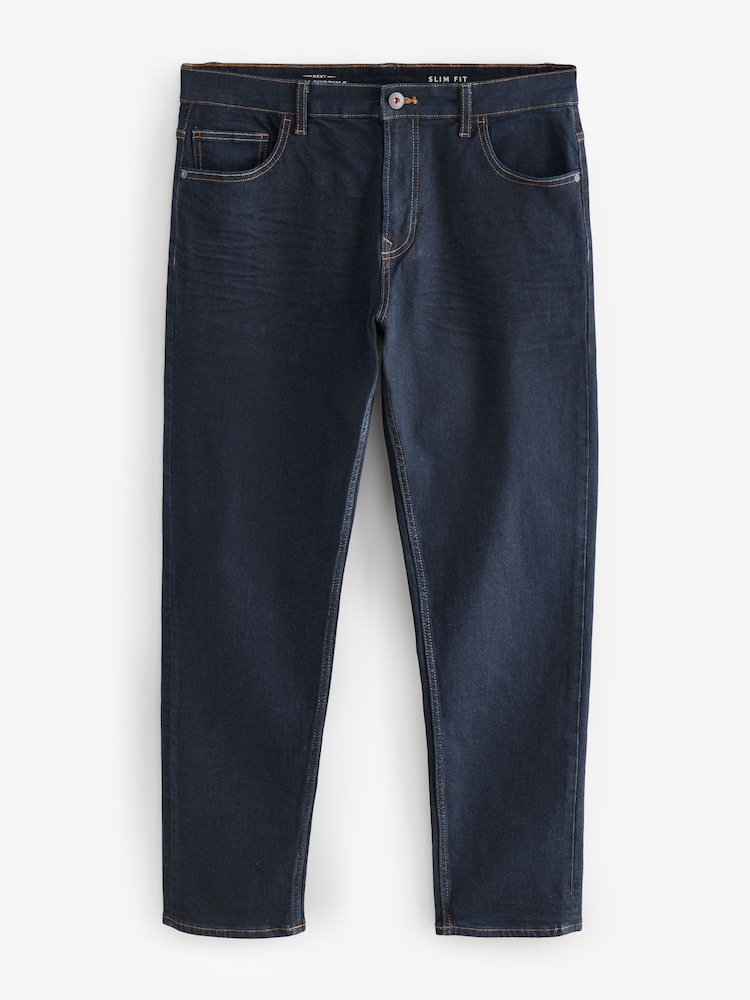 Bleu moyen/bleu indigo rincé - Paquet 2 - Coupe ajustée Jean classique extensibles - Image 15 of 20