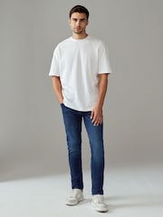 Blue Mid/Black 2 Pack Skinny Fit Classic Stretch Jeans - Image 3 of 12