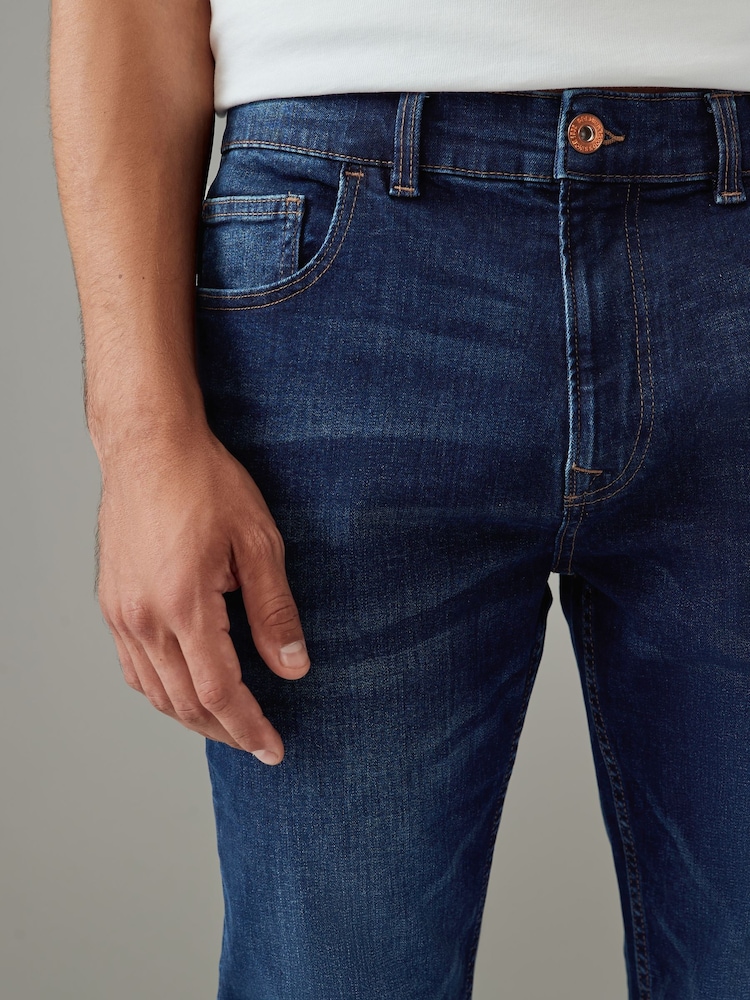 Blue Mid/Black 2 Pack Skinny Fit Classic Stretch Jeans - Image 4 of 12