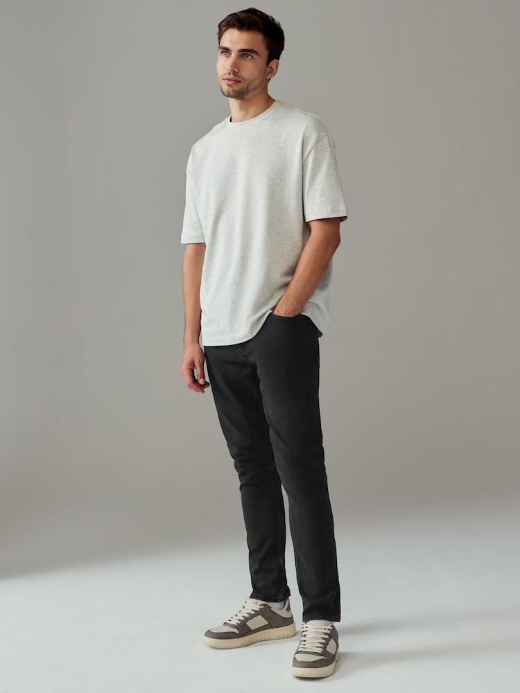 Blue Mid/Black 2 Pack Skinny Fit Classic Stretch Jeans - Image 5 of 12