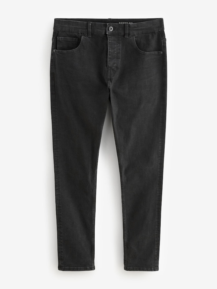 Blue Mid/Black 2 Pack Skinny Fit Classic Stretch Jeans - Image 8 of 12