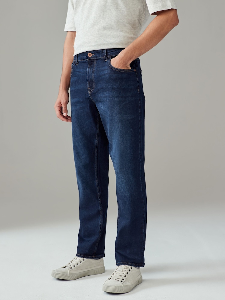 Blauw mid/donkerindigoblauw - Verpakking van 2 - Rechte, klassieke jeans met stretch - Image 5 of 13