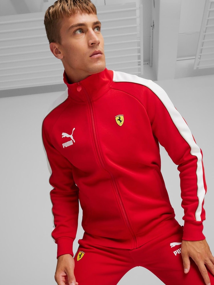 Puma Red Mens Scuderia Ferrari Race Iconic T7 Motorsport Jacket - Image 1 of 7