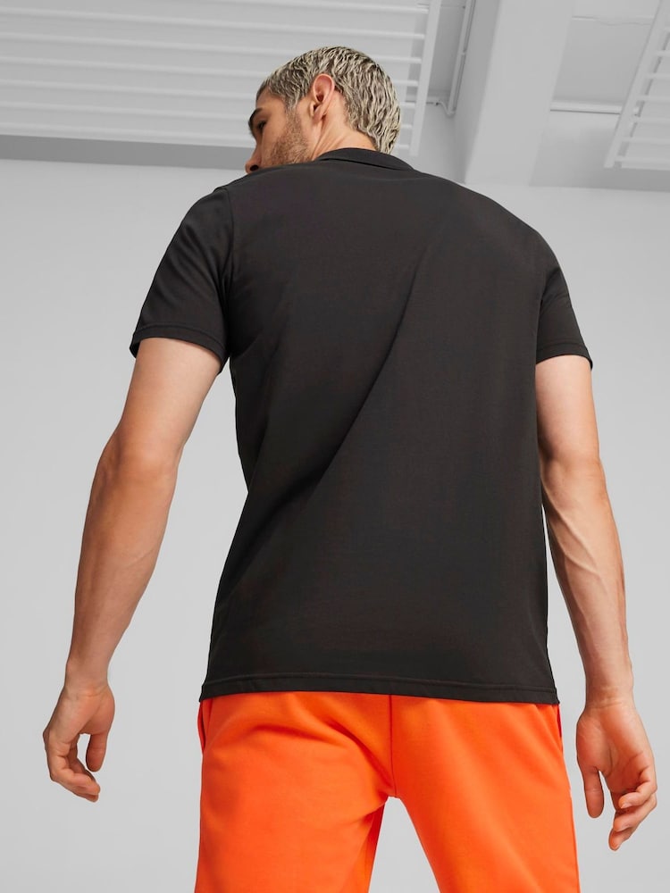 Puma Black Mens F1® Ess Logo Motorsport Polo Shirt - Image 2 of 5