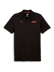 Puma Black Mens F1® Ess Logo Motorsport Polo Shirt - Image 4 of 5