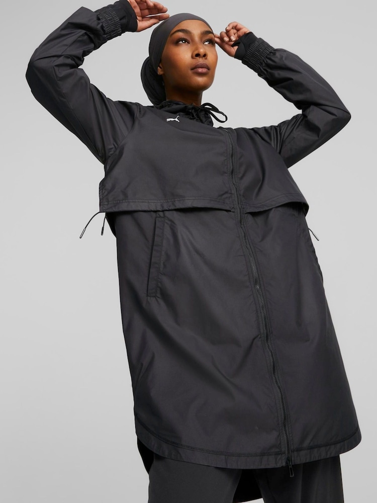 Puma Black Womens Modest Activewear Training Rain Jacket - Image 1 of 6