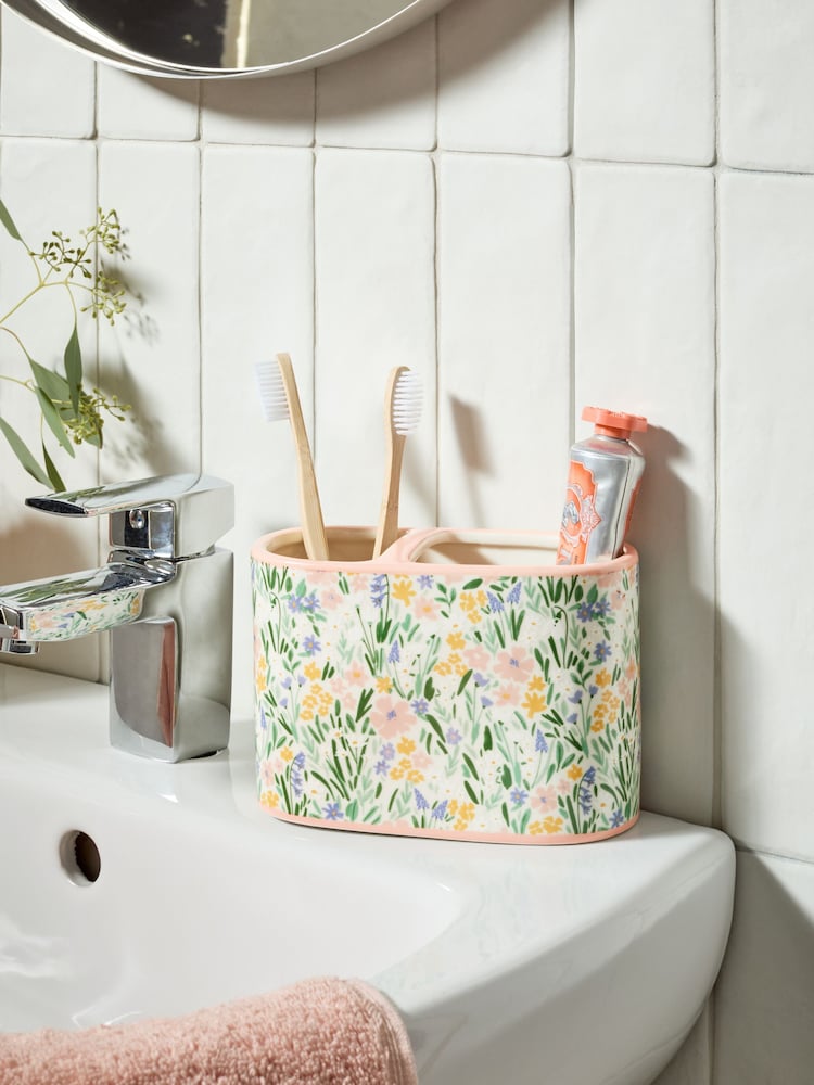 Multi Floral Print Toothbrush Tidy - Image 1 of 3