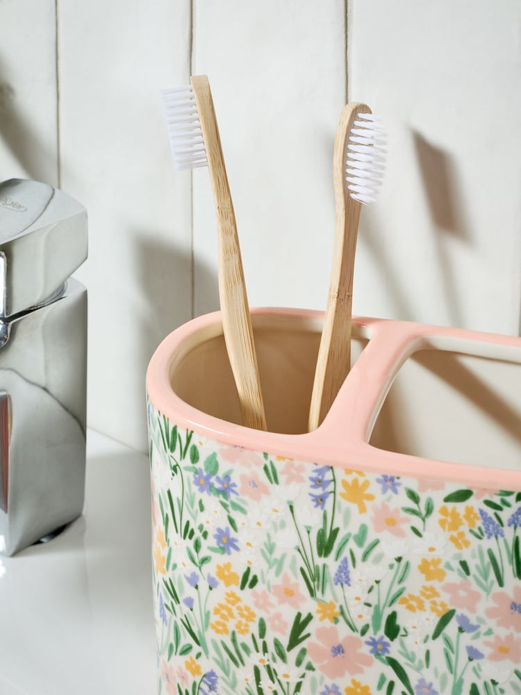 Multi Floral Print Toothbrush Tidy - Image 2 of 3