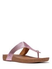 FitFlop Purple Iqushion Metallic Leather Toe Post Sandals - Image 2 of 4
