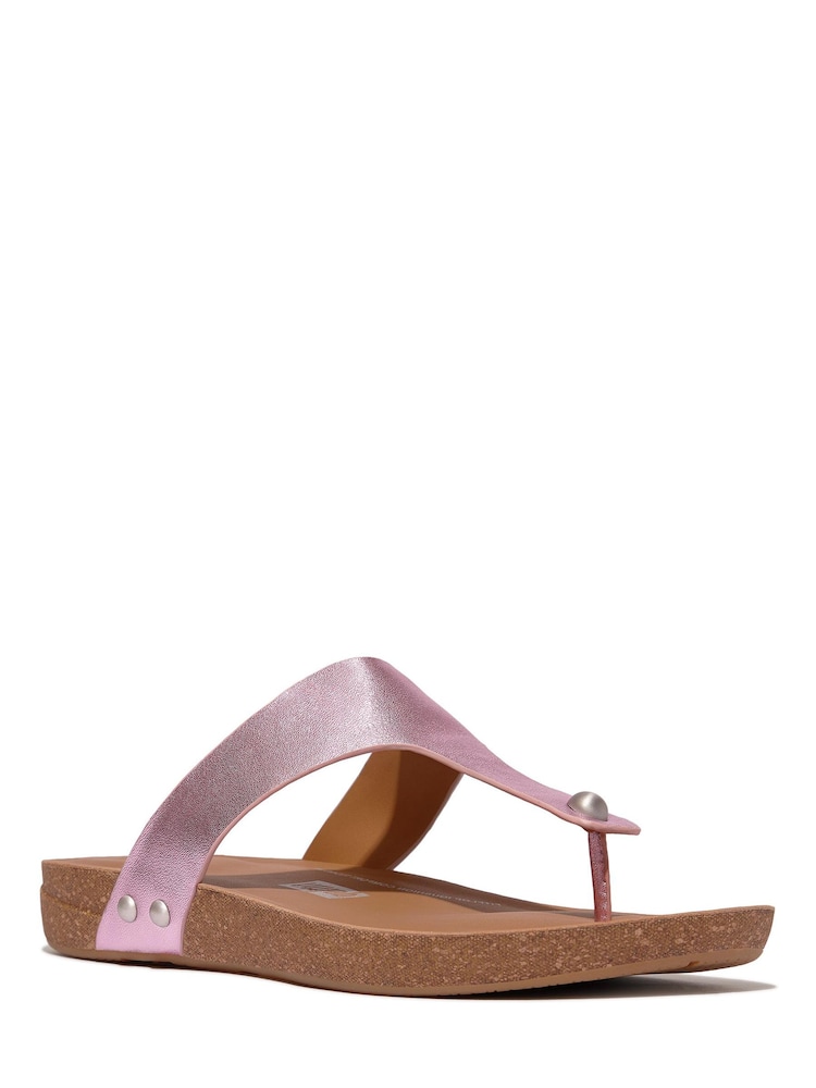 FitFlop Purple Iqushion Metallic Leather Toe Post Sandals - Image 2 of 4