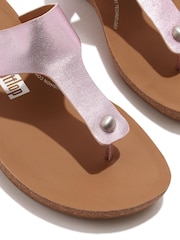 FitFlop Purple Iqushion Metallic Leather Toe Post Sandals - Image 4 of 4