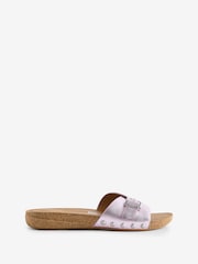 FitFlop Purple Iqushion Adjustable Buckle Metallic Leather Slides - Image 1 of 4