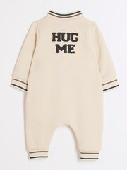 River Island Cream Baby Boys Varsity All-In-One - Image 2 of 4