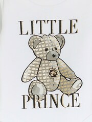 River Island White Baby Boys Bear Graphic Bodysuit - Image 3 of 3