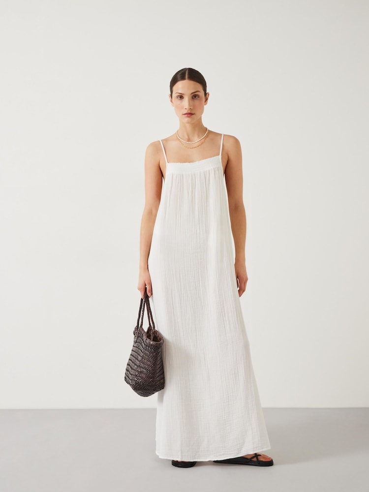 Hush White Carmen Cami 100% Cotton Beach Dress - Image 1 of 5