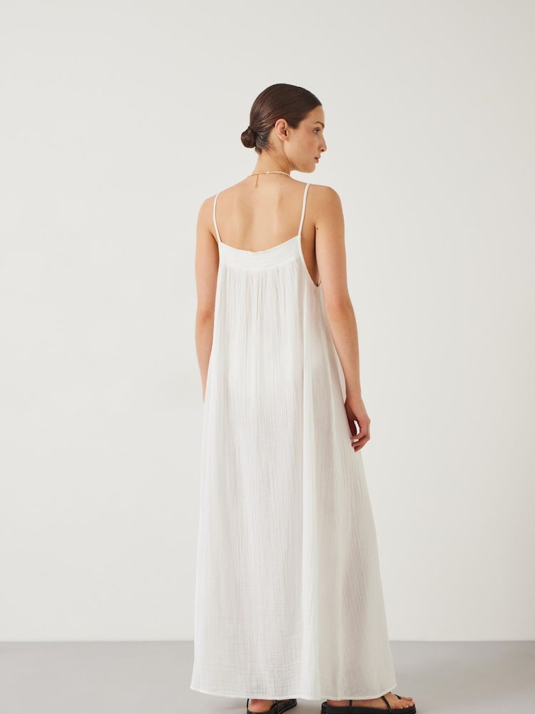 Hush White Carmen Cami 100% Cotton Beach Dress - Image 2 of 5
