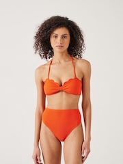 Hush Orange Stella Scallop Bandeau Bikini Top - Image 1 of 5