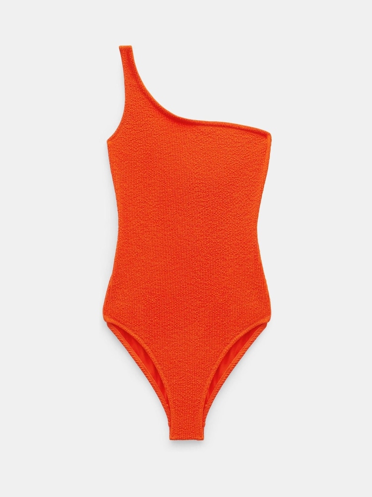 Hush Light Orange Oakley Crinkle One Shoulder Swimsuit - Image 6 of 6