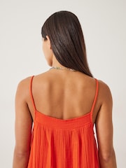 Hush Orange Carmen Cami 100% Cotton Beach Dress - Image 4 of 6