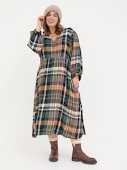 FatFace Ceil Multi Check Dress - Image 6 of 9