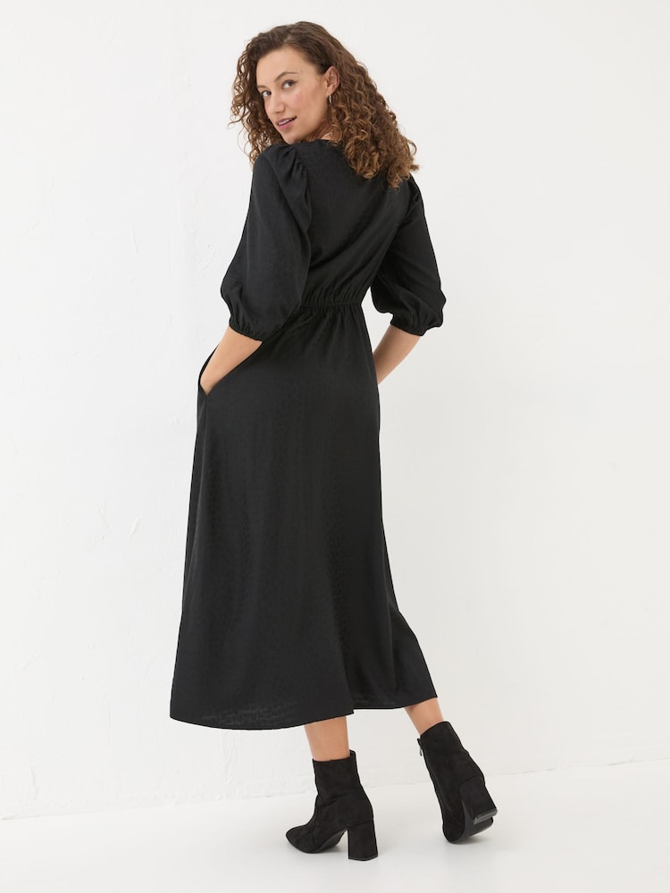 FatFace Libby Black Midi Dress - Image 2 of 5