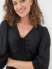 FatFace Libby Black Midi Dress - Image 4 of 5