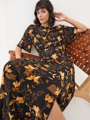 FatFace Black Winona Floral Dress - Image 3 of 5