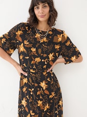 FatFace Black Winona Floral Dress - Image 4 of 5