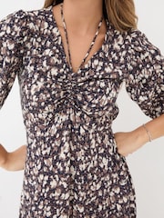 FatFace Libby Black Patterned Midi Dress - Image 7 of 9