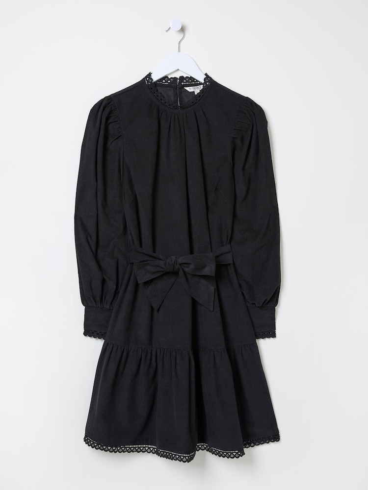 FatFace Black Adley Cord 100% Cotton Dress - Image 6 of 6
