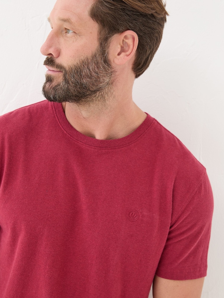 FatFace Lulworth Red 100% Cotton Organic Crew T-Shirt - Image 4 of 5