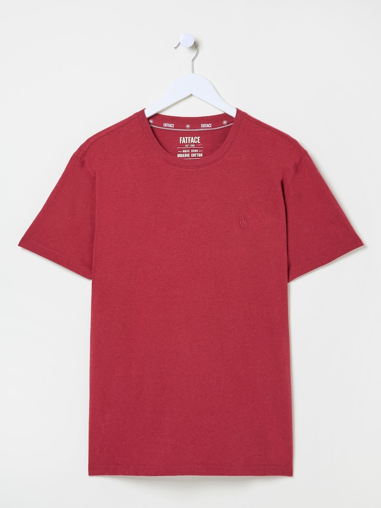 Rot - FatFace 100% Cotton Organic Crew T-Shirt - Bild 5 von 5