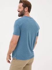 FatFace Lulworth Teal Blue 100% Cotton Organic Crew T-Shirt - Image 2 of 4