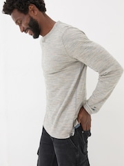 FatFace Natural Dark Skies Long Sleeve Crew T-Shirt - Image 1 of 8