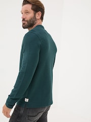 FatFace Teal Blue Nutbourne Henley 100% Cotton T-Shirt - Image 2 of 5