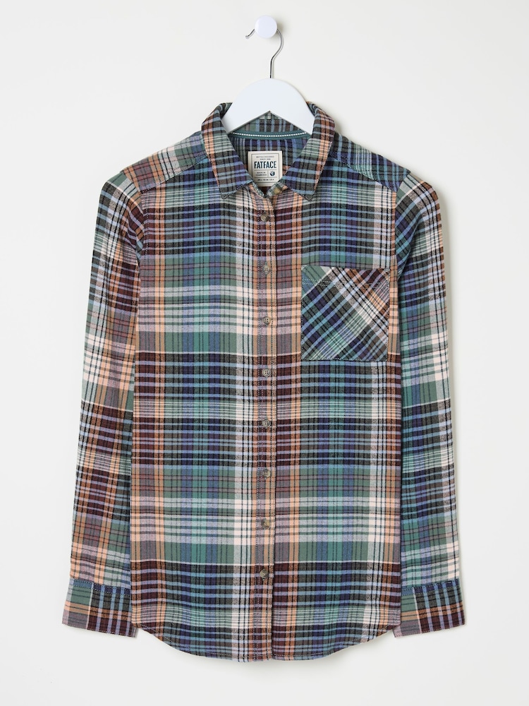 FatFace Olivia Multi 100% Cotton Check Shirt - Image 5 of 5