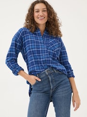 FatFace Blue 100% Cotton Carolin Check Shirt - Image 1 of 9