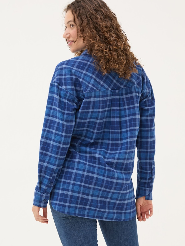 FatFace Blue 100% Cotton Carolin Check Shirt - Image 2 of 9