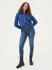 FatFace Blue 100% Cotton Carolin Check Shirt - Image 3 of 9