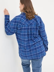 FatFace Blue 100% Cotton Carolin Check Shirt - Image 7 of 9