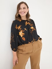 FatFace Black Wynn Floral Blouse - Image 6 of 9
