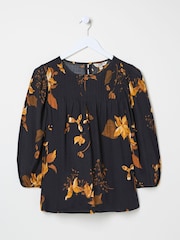FatFace Black Wynn Floral Blouse - Image 9 of 9
