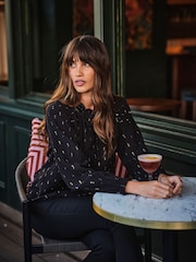 FatFace Black Metallic Blouse - Image 1 of 7