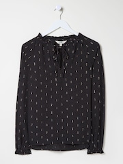 FatFace Black Metallic Blouse - Image 6 of 7