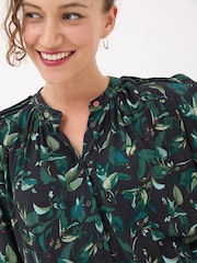 FatFace Black Dark Skies Tia Button Longline Blouse - Image 3 of 5