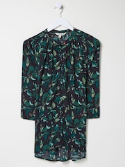 FatFace Black Dark Skies Tia Button Longline Blouse - Image 5 of 5